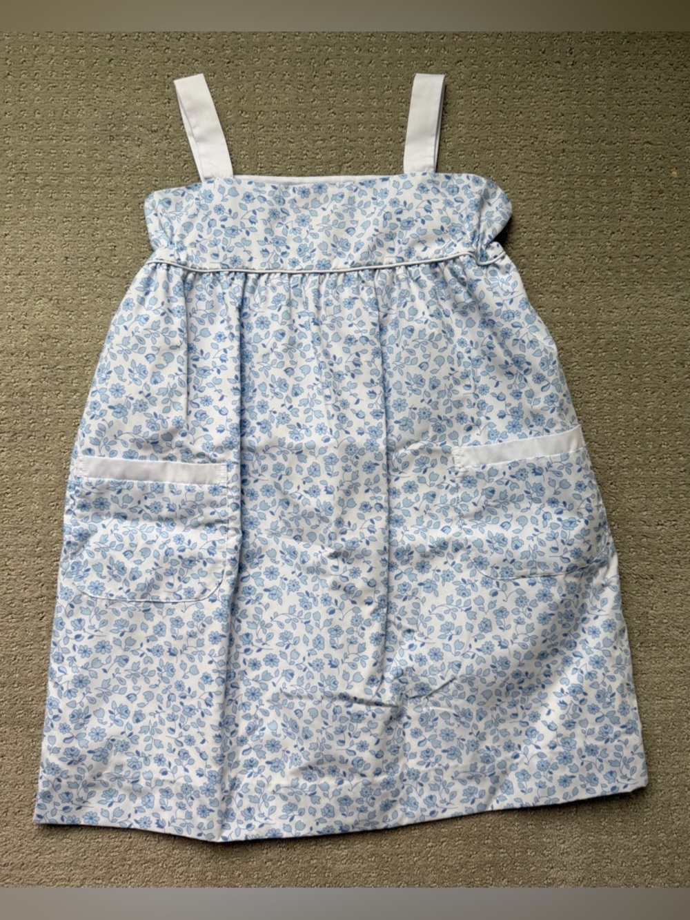 Blue Floral Sundress with Pockets